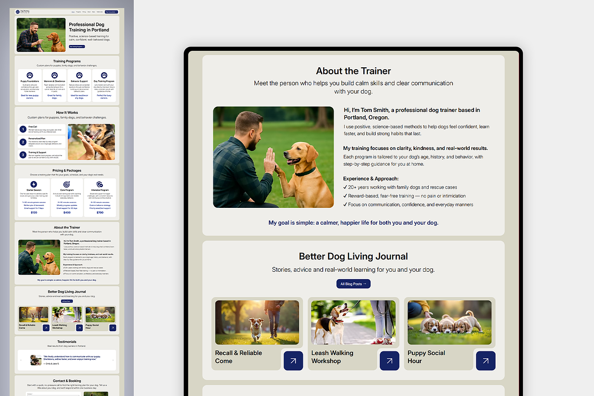 Dog Trainer - Wix Studio Website, a Wix Template by Kitteeh (Photo 2 of 17)
