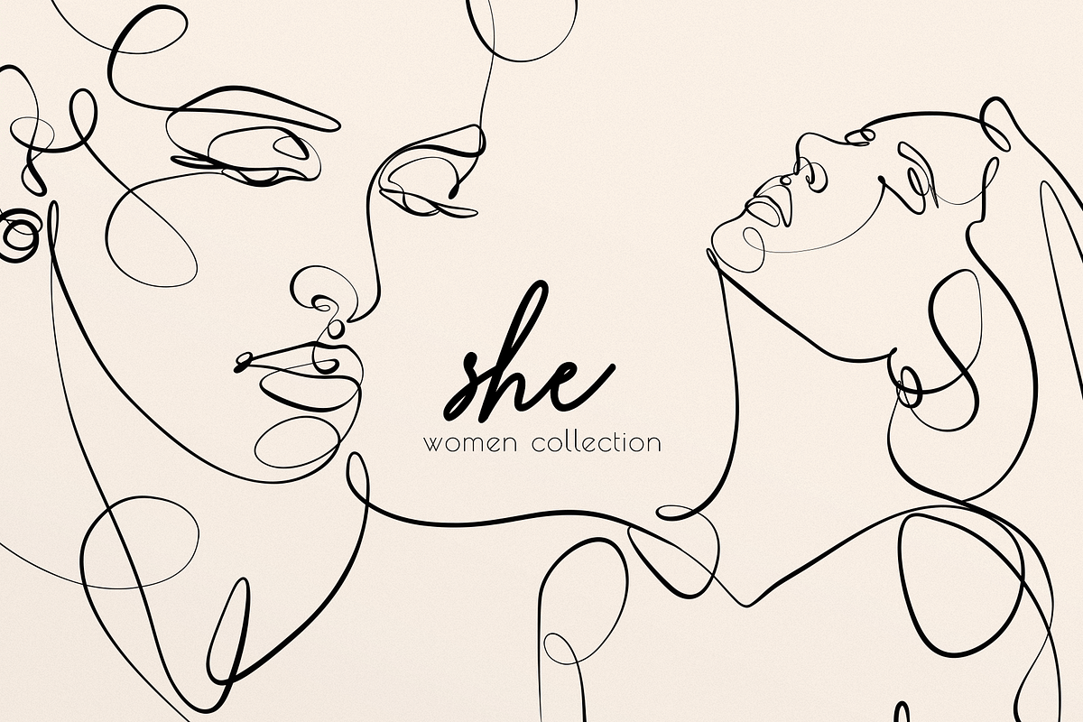 SHE - One line art women set, a Person Illustration by Anna.Klets (Photo 1 of 10)