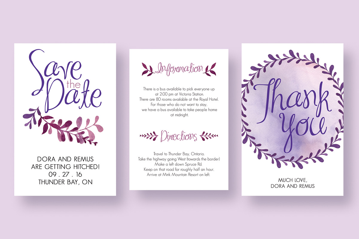 The Purple Wedding Invitation Suite, an Invitation Template by Knotted Design (Photo 5 of 6)