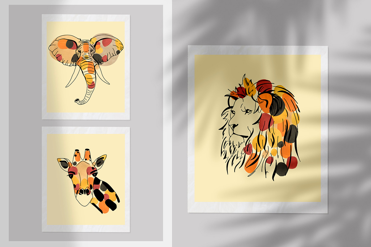 African animals. Line art collection, an Object Graphic by Vera●Suleimanova (Photo 11 of 16)