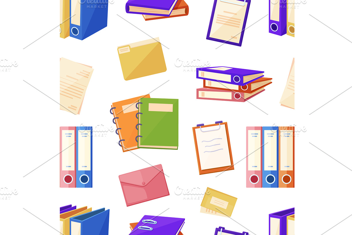 Paper folders seamless pattern, an Education Illustration by LadadikArt