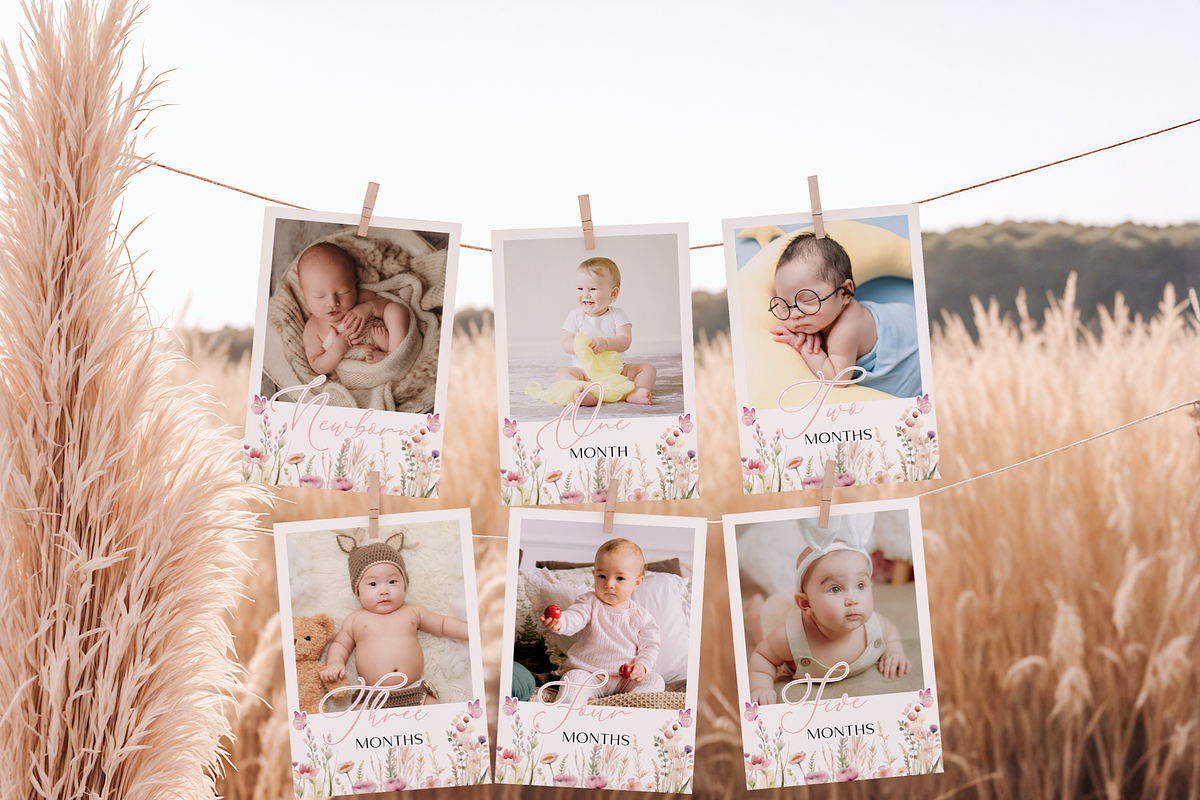 Floral Baby First Year Photo Banner, an Invitation Template by Digital_Mind (Photo 5 of 5)