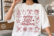 Merry Little Christmas PNG,Retro, a Seasonal Illustration by Libby Wishes (Thumbnail 1 of 3)