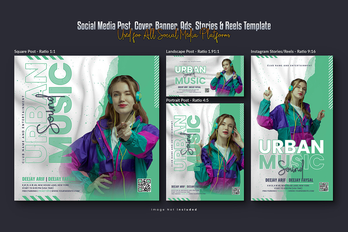 Music Night Party Social Media Set, a Social Media Template by Creative_View (Photo 2 of 8)