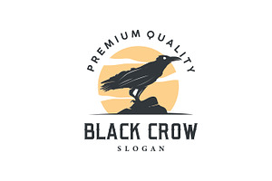 Black crow logo silhouette design, a Branding & Logo Template by Maylianaw28