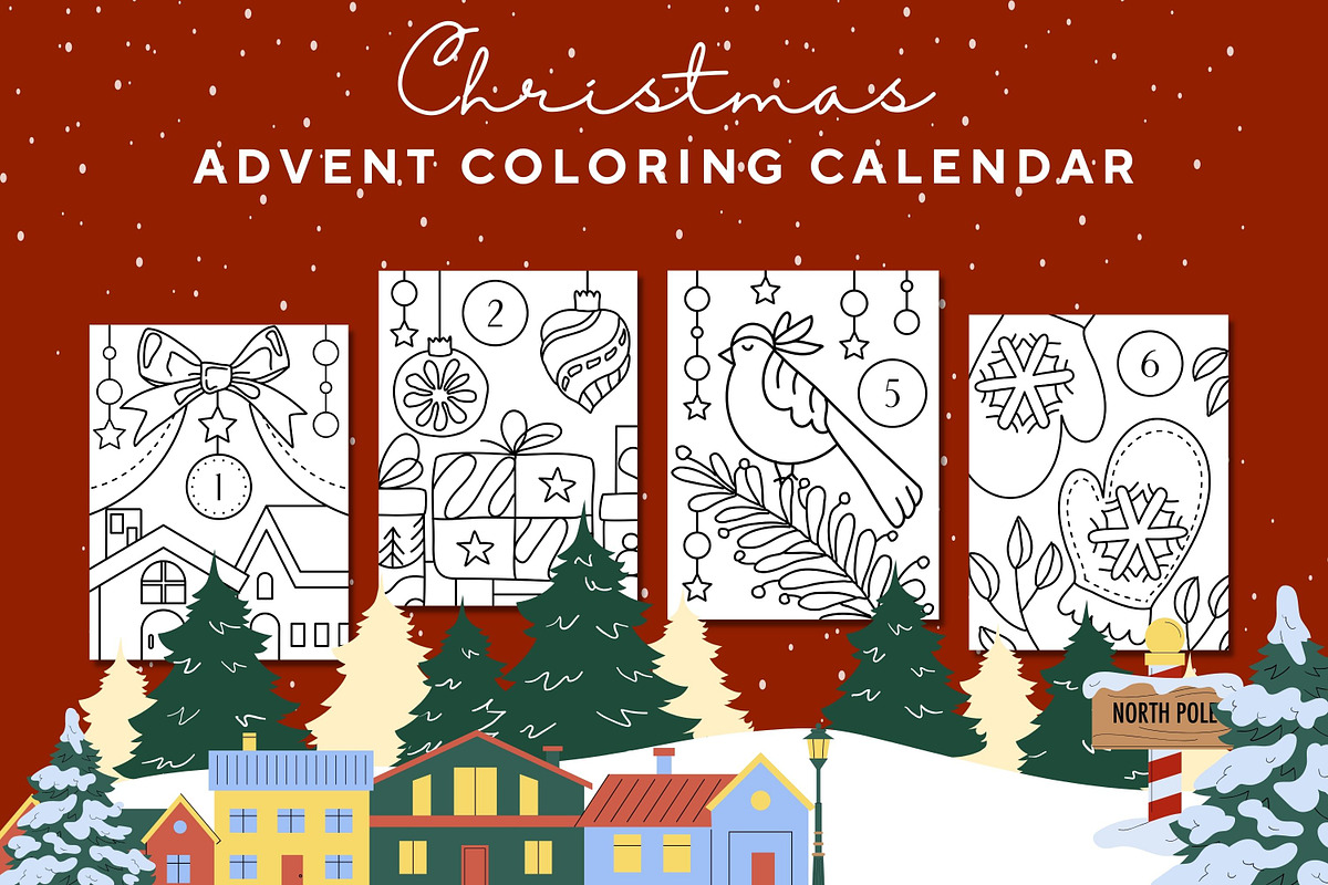 Advent Calendar Coloring Book, a Seasonal Illustration by ChristinaDesigns (Photo 1 of 8)