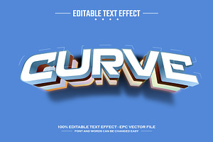 Curve 3D editable text effect, a Layer Style Add-On by nicemorning