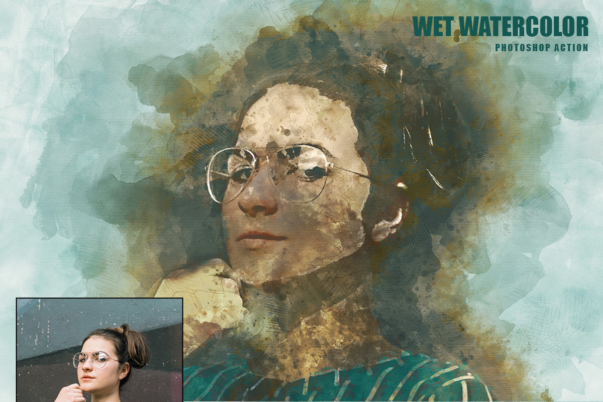 Wet Watercolor Photoshop Action, an Action Add-On by AndriyFM (Photo 5 of 20)