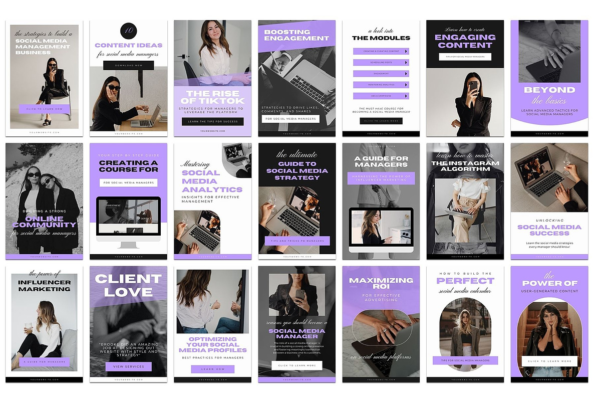 Modern Pinterest Templates for Canva, a Social Media Template by Blush Created (Photo 7 of 8)