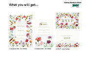 Wild Flowers Wedding Invitation, a Card Template by SandraGraphicDesign (Thumbnail 2 of 8)