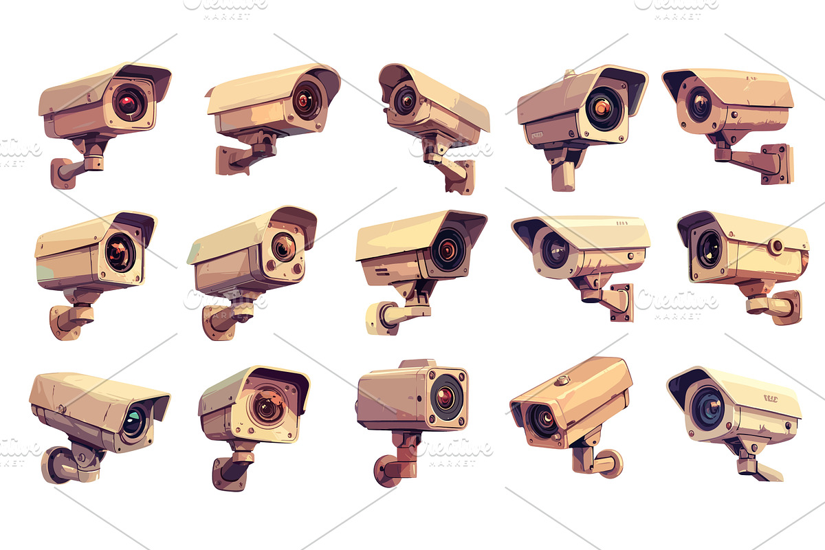 Security cameras. Cartoon, an Object Illustration by Stock-Smart-Start