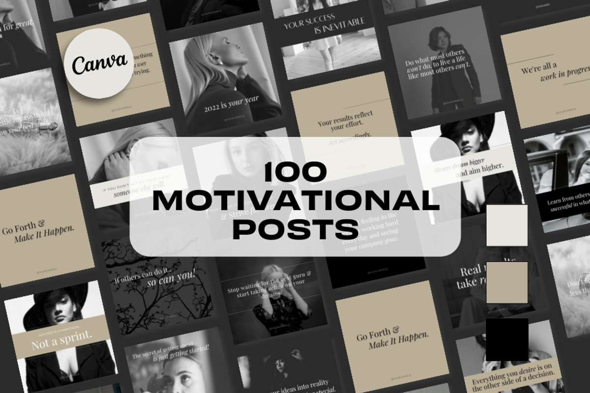 100 Motivational - Noir Luxe, a Social Media Template by Freedom Business Shop (Photo 1 of 9)