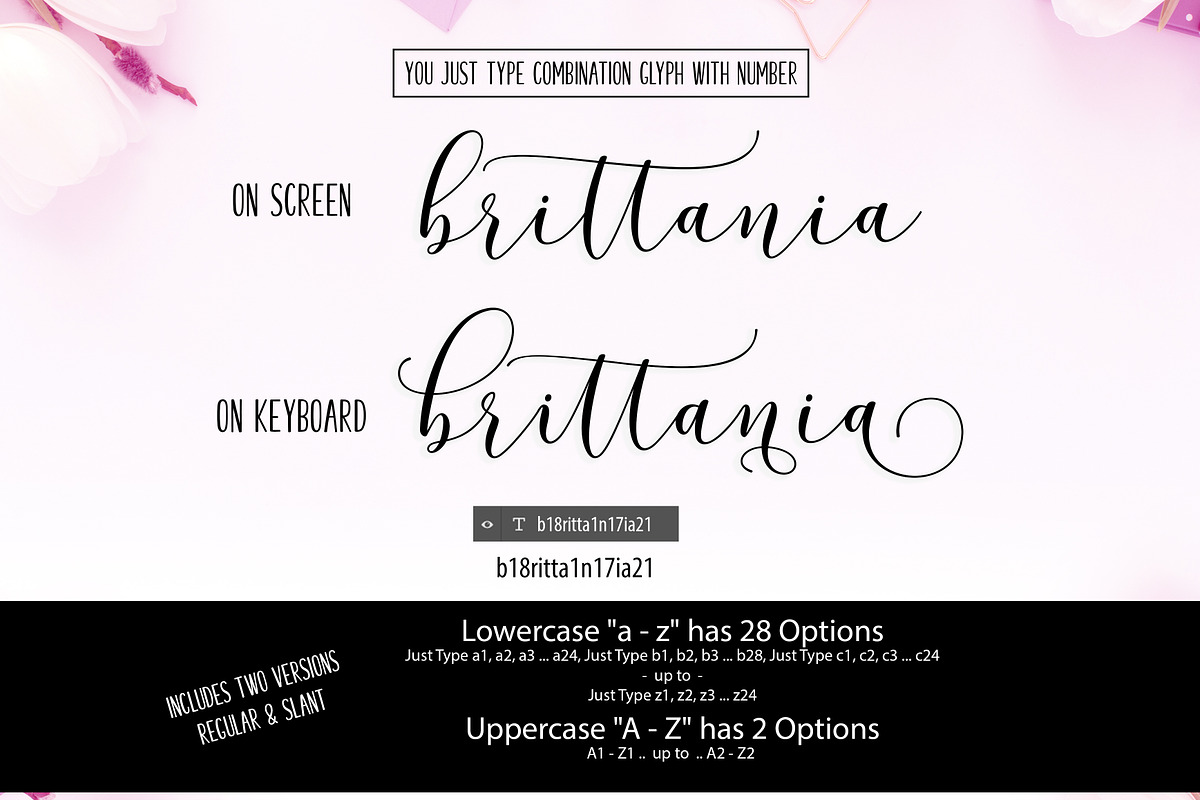 New! Brittania Script, a Script Font by Barland Design (Photo 2 of 11)