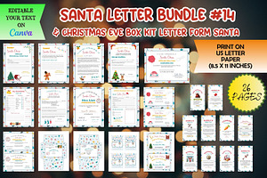 Santa Letter Bundle #14, a Print Template by Adalin Shop
