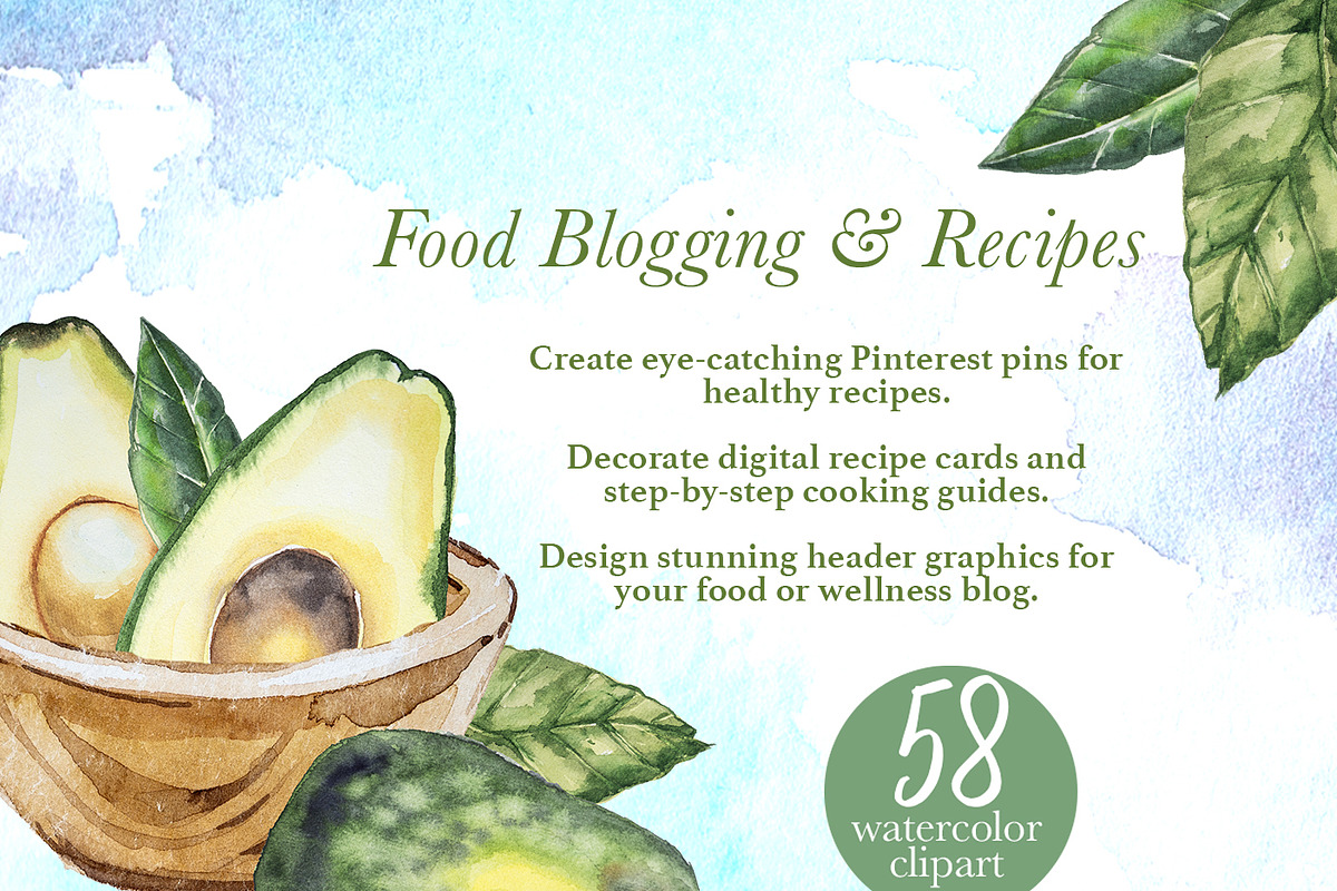 Salad Watercolor Clipart Set, a Food Illustration by ArtCreationsDesign (Photo 4 of 13)