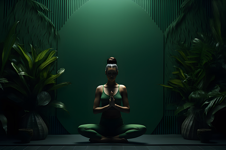 A woman girl is doing yoga, a Person Photo by Munco Art & Design