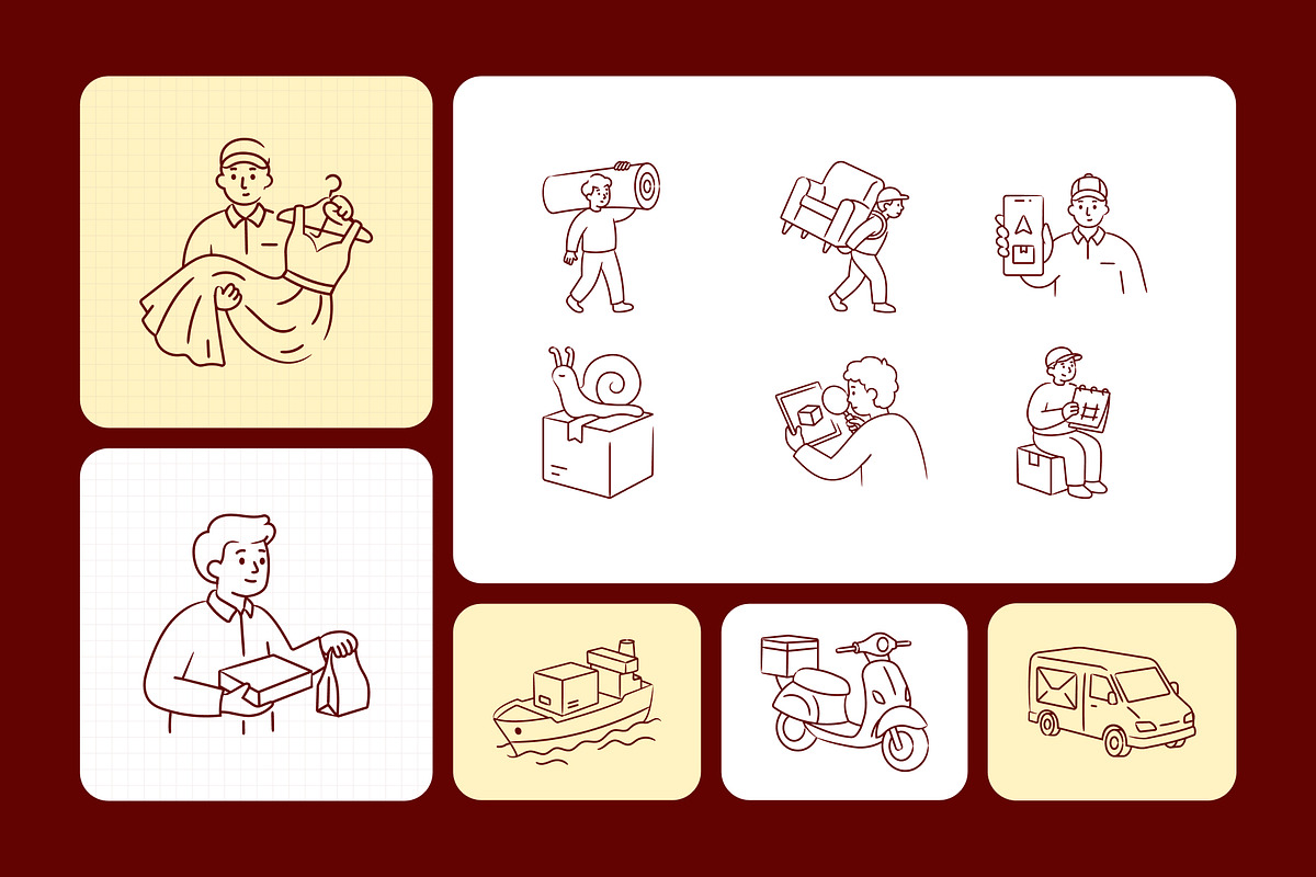 Delivery Hand-Drawn Doodles, an Outline Icon by Vectors Market (Photo 8 of 10)