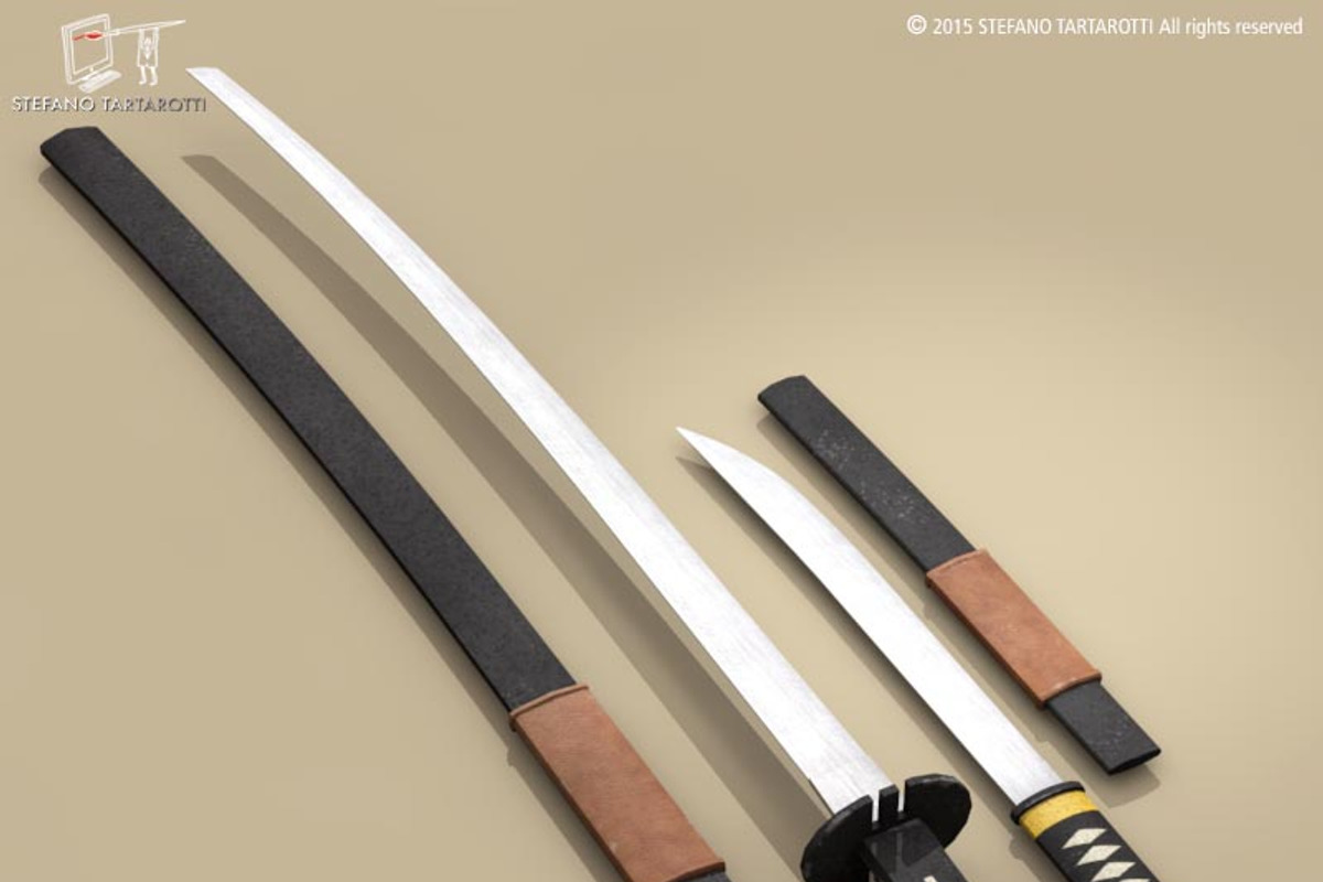 Katana and Wakizashi, an Object 3D Model by Tartino 3D models (Photo 4 of 7)
