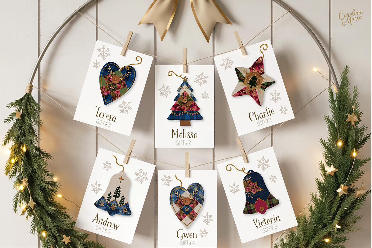 Quilted Christmas Ornaments, an Object Graphic by Caroline Maria (Photo 4 of 12)
