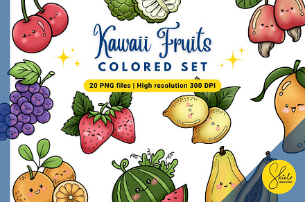 Kawaii Fruits - Colored Set