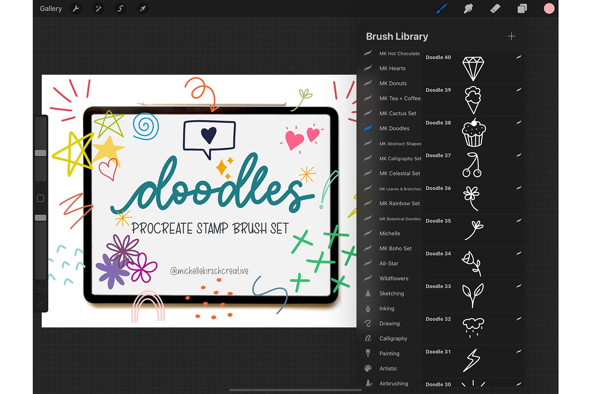 DOODLE BUNDLE - Procreate Stamps, a Brush Add-On by Michelle Kirsch Creative (Photo 5 of 32)