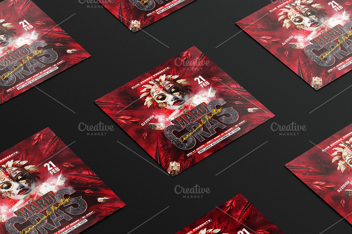 Mardi Gras Carnival Party Flyer, a Flyer Template by OnurDemircan (Photo 2 of 4)
