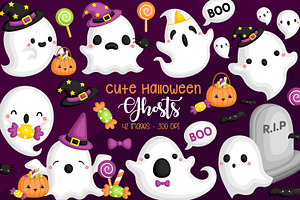 Halloween Ghost Clipart - Cute Ghost