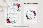 Burgundy + Navy Watercolour Flowers, an Illustration by ClementineCreative (Thumbnail 2 of 9)