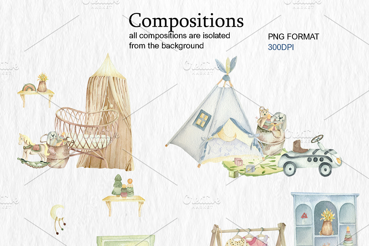Design of childrens room, an Object Illustration by Watercolor arts (Photo 3 of 7)