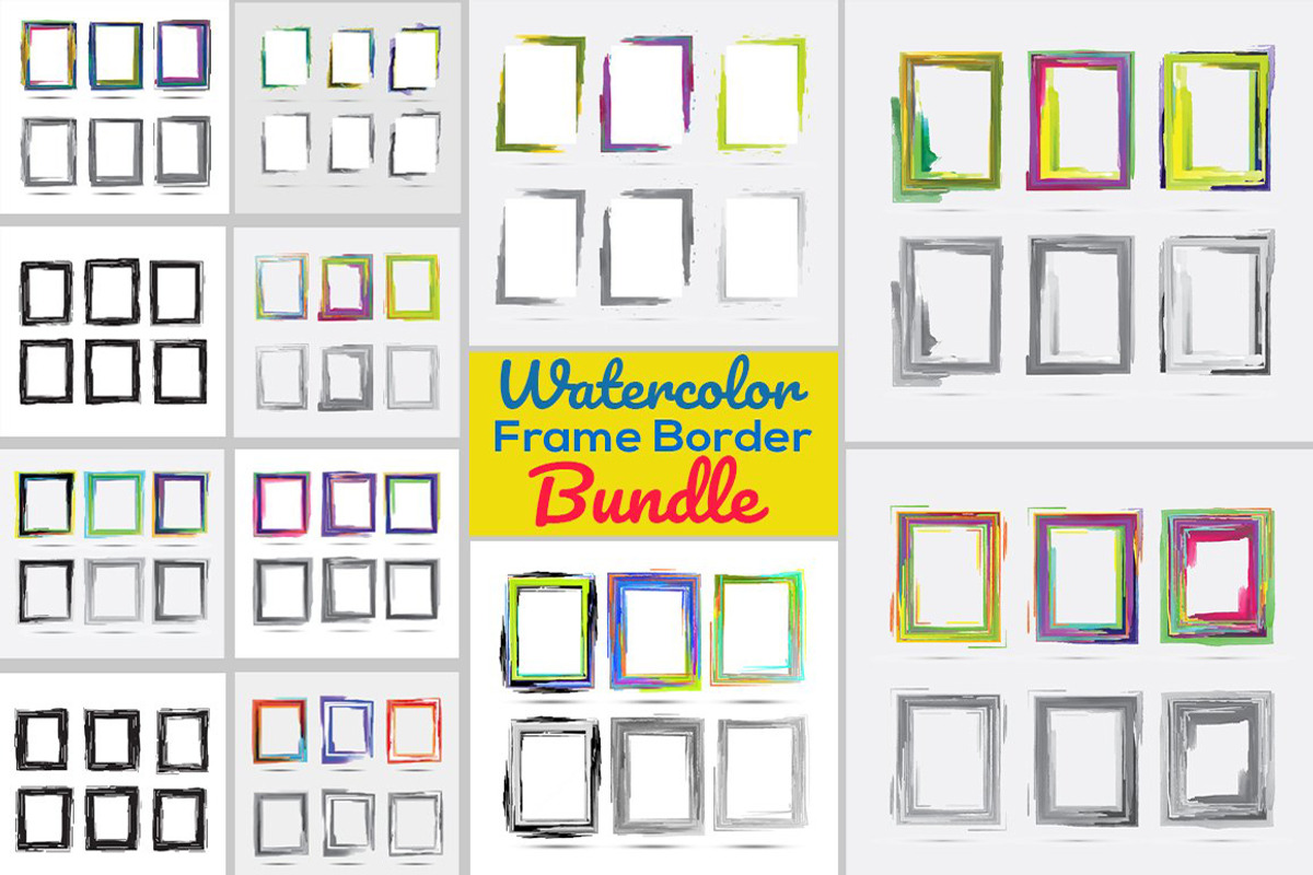 Bundle Watercolor Frame Border, a Texture Graphic by MRI STUDIO (Photo 1 of 16)