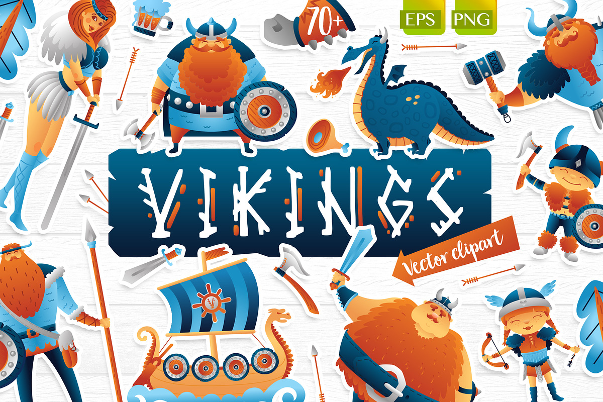 Vikings clipart vector illustration, a Person Illustration by Brandianna (Photo 1 of 6)