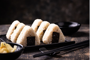 Onigiri, traditional japanese dish, a Food & Drink Photo by Yulia Furman