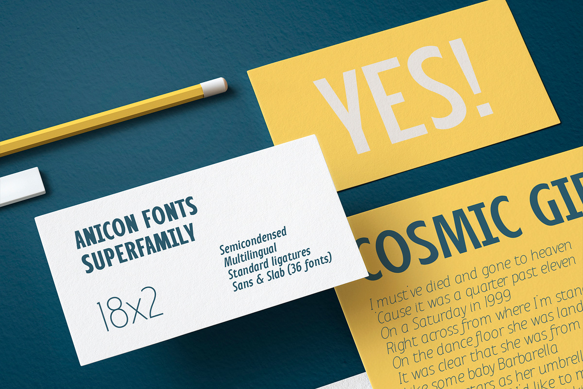 Anicon Black&Thin italic preview 6