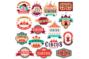 Circus Labels. Vintage Carnival Show