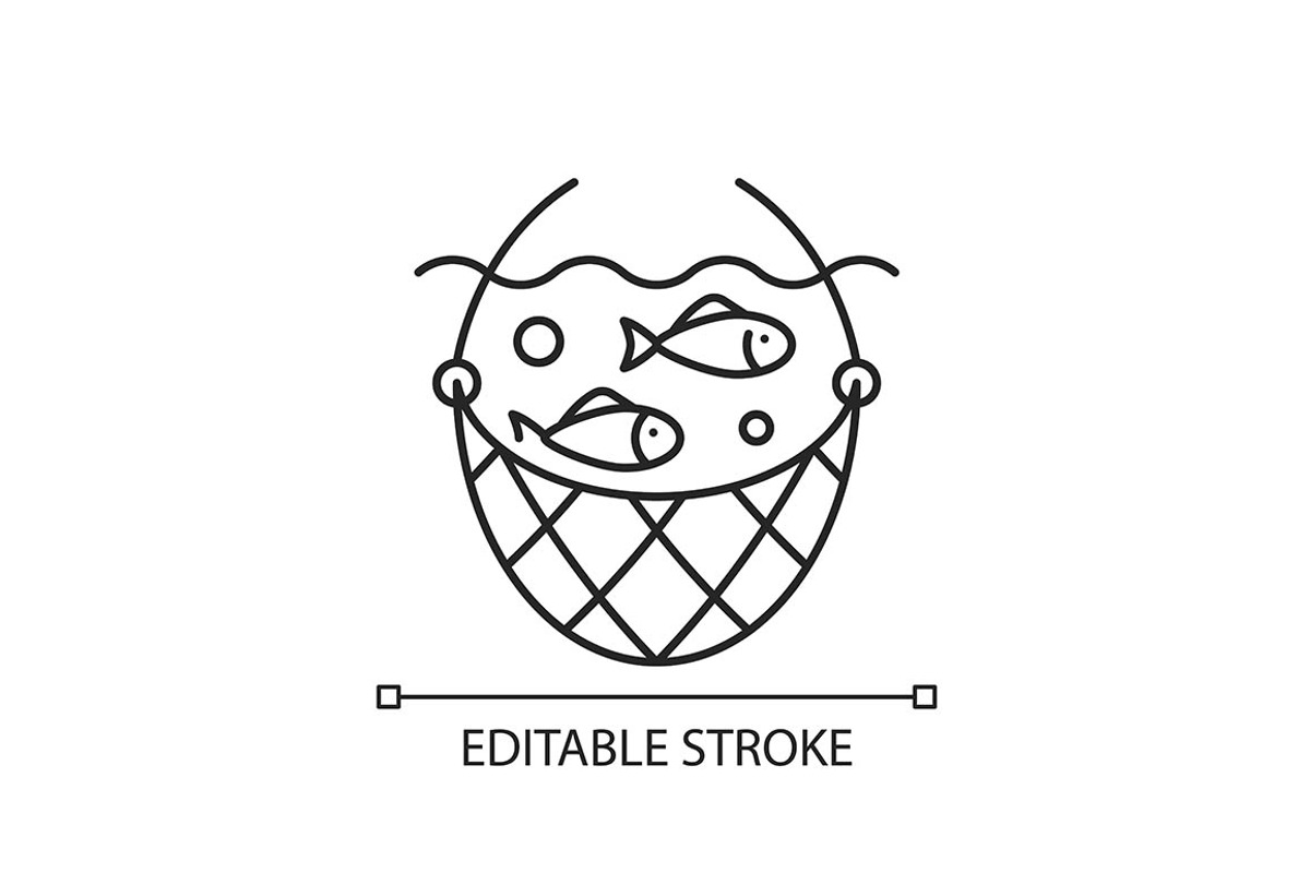 Fishing net linear icon, an Outline Icon by IMG Visuals