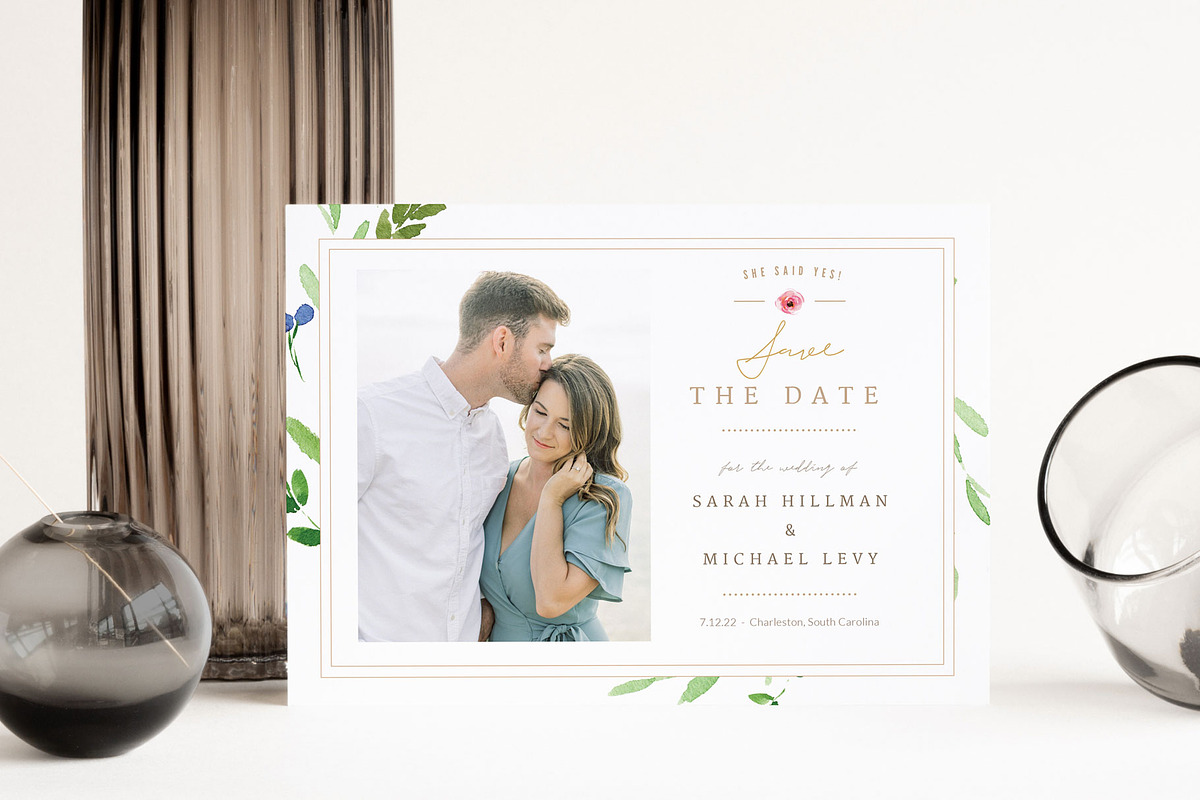 Save the Date Photo Card PSD, an Invitation Template by By Stephanie Design (Photo 2 of 7)