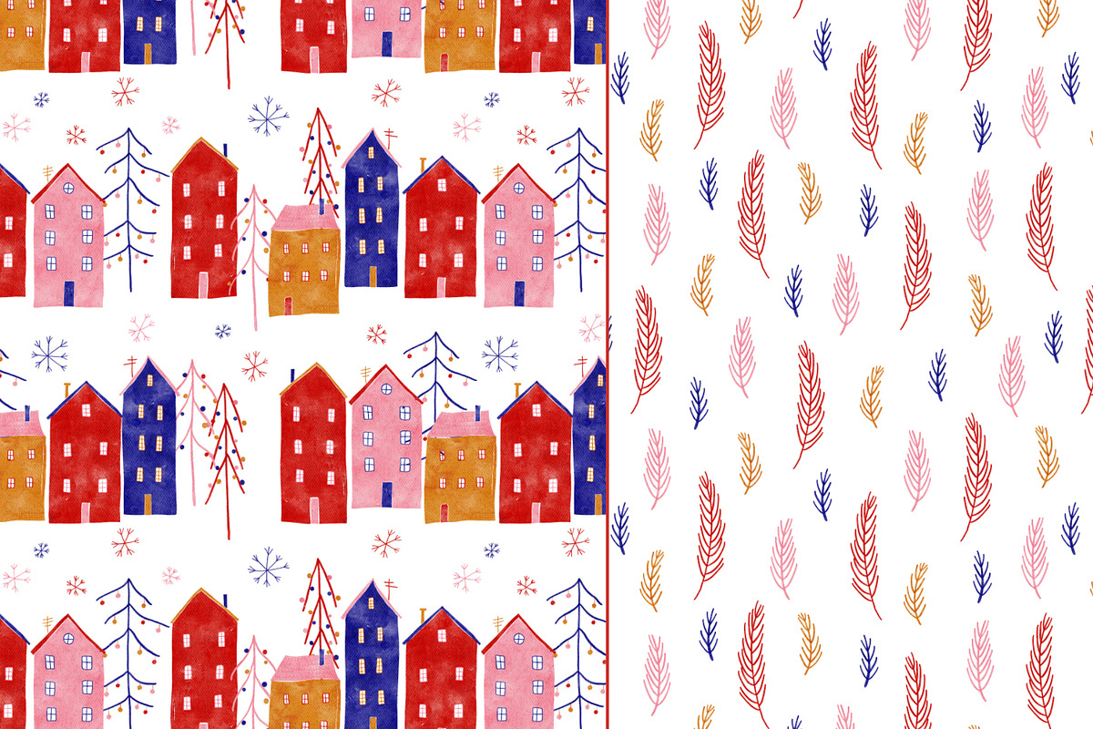Vivid Christmas Cliparts & Patterns, a Seasonal Illustration by OkPen (Photo 5 of 13)