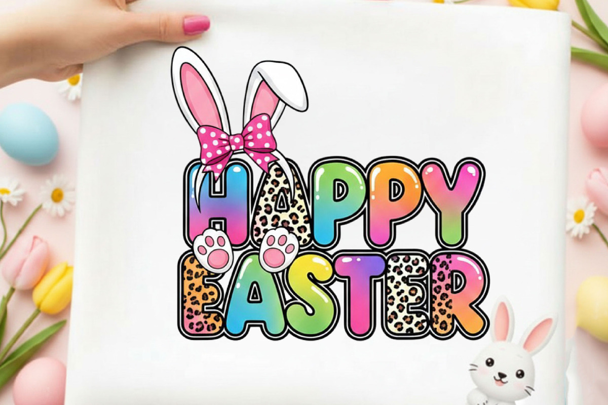 Happy Easter Bunny PNG, Colorful, an Illustration by Designking (Photo 4 of 6)