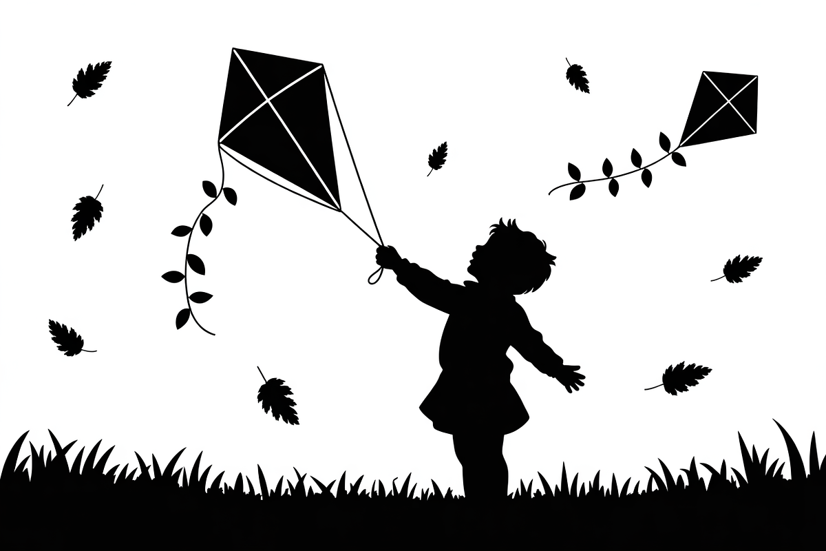 Kids Flying Kite Laser Cut Bundle, an Object Illustration by balal (Photo 7 of 11)