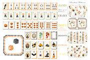 Halloween Mahjong Watercolor Clipart, an Education Illustration by LABFcreations (Thumbnail 4 of 4)