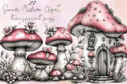 Whimsical Summer Mushroom Clipart, a Seasonal Illustration by SVGArt (Thumbnail 1 of 9)