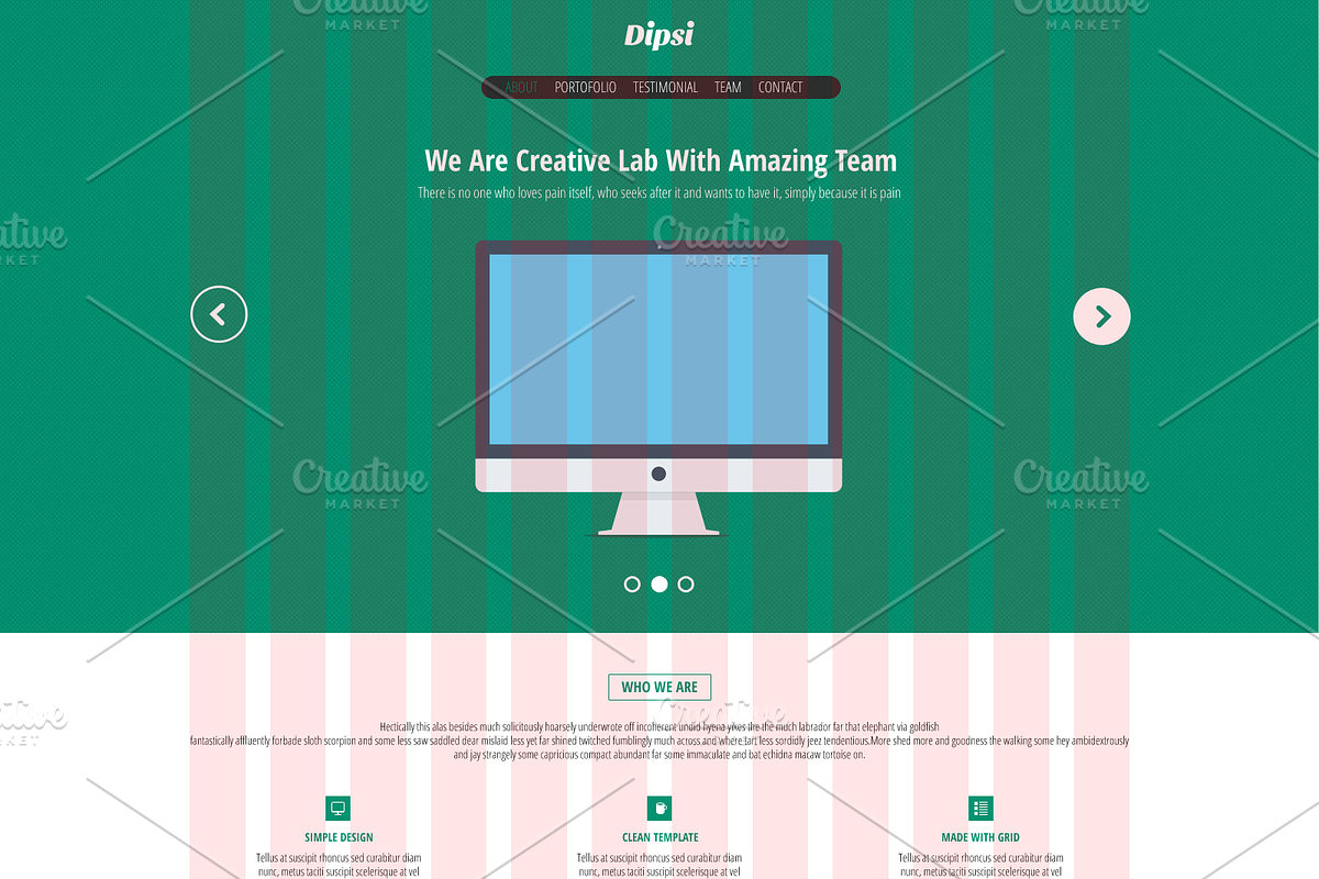 Dipsi Creative PSD template, a Websites & App Template by Dqa (Photo 3 of 5)