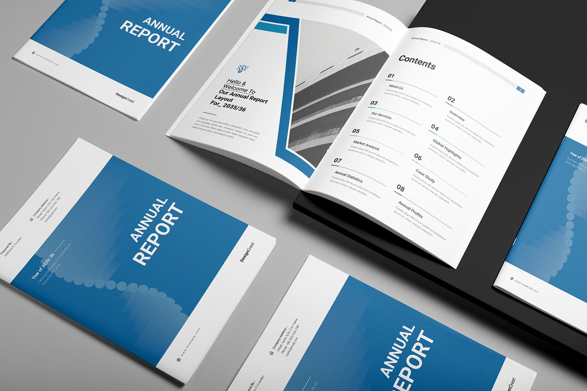 Annual Report Template, a Brochure Template by DesignCrest (Photo 2 of 14)
