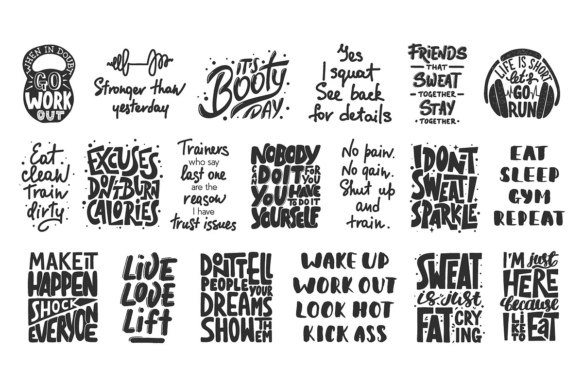 Gym & fitness lettering and posters, a Food Illustration by Akimo Mia (Photo 2 of 11)
