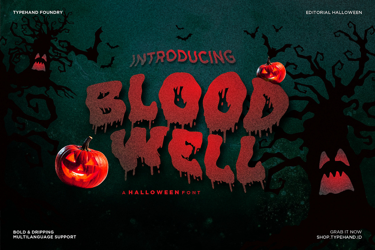 Bloodwell - Bloody Horror Font, a Font by Typehand Studio (Photo 1 of 7)