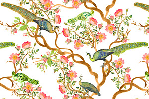 Chinoiserie Floral And Birds