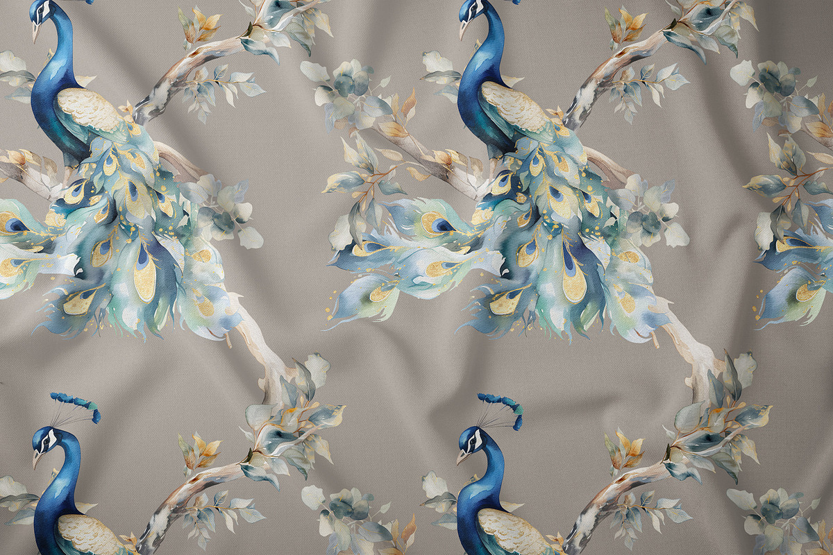 Watercolor vintage birds peacock, an Animal Illustration by MariGraphic boutique (Photo 7 of 8)