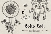 Boho Set: Dreamcatchers, a Decorative Illustration by Varvara Gorbash (Thumbnail 1 of 5)
