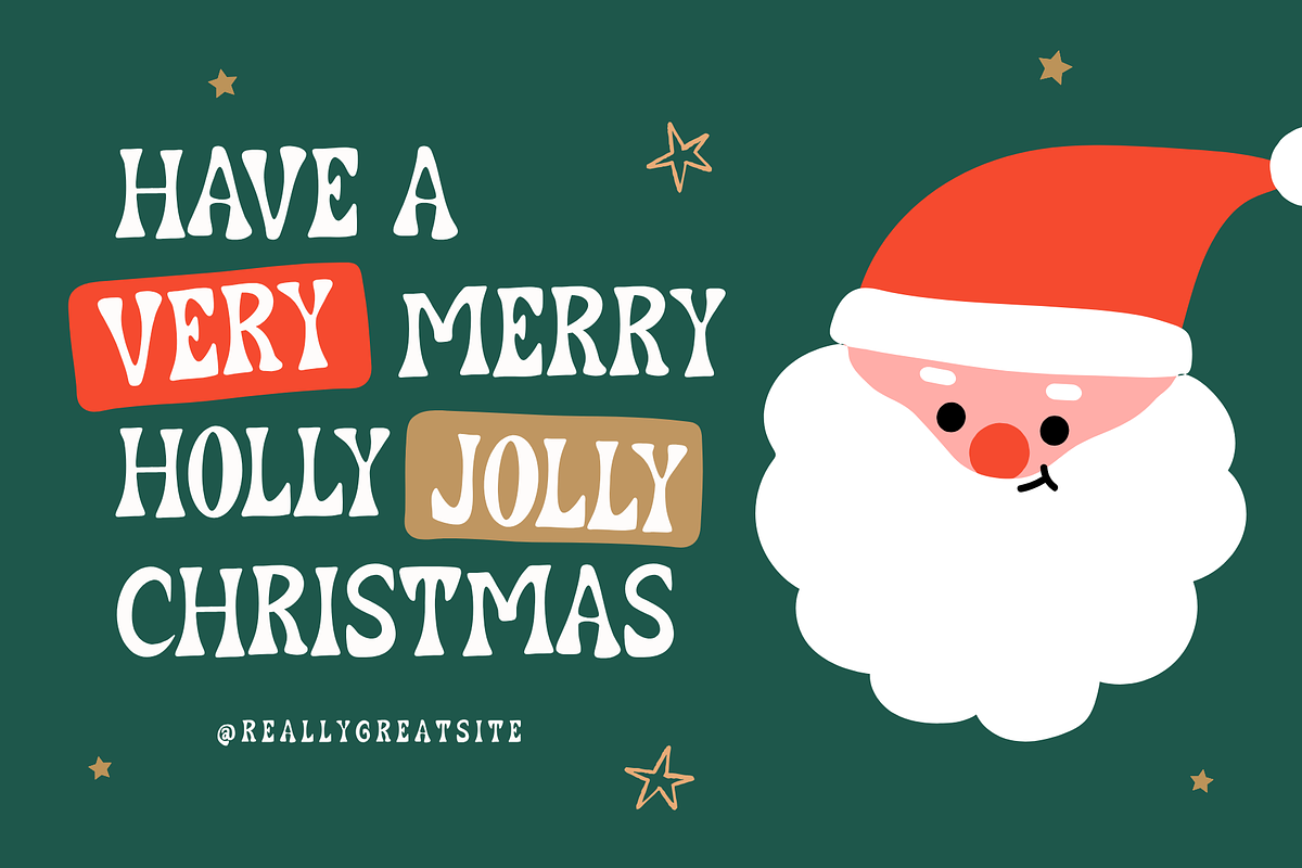 Jolly Christmas is a Christmas font, a Sans Serif Font by Brown Cupple (Photo 2 of 11)