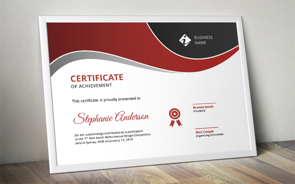 Modern docx corporate certificate, a Stationery Template by Inkpower